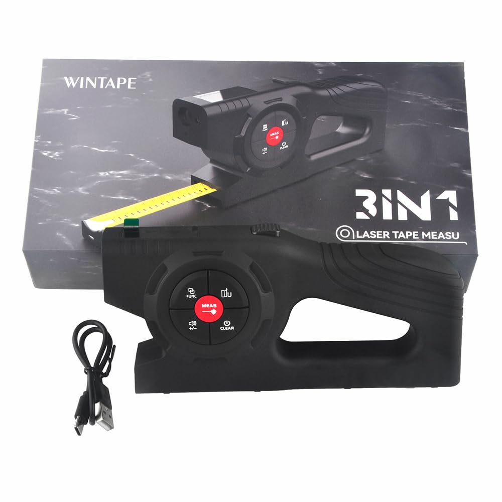 3-in-1 Digital Measuring Tool – 164ft Laser + Classic Tape + Smart Display | USB Rechargeable