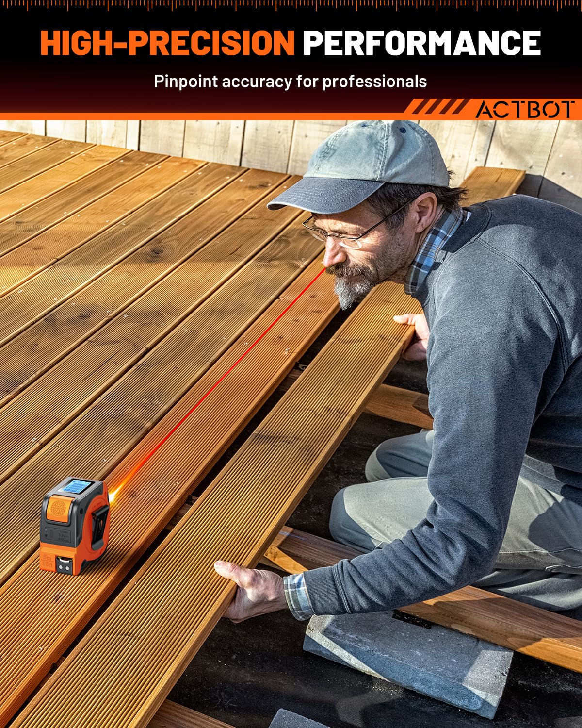 2‑in‑1 Digital Laser & Tape Measure – 197ft Laser + Auto‑Lock 16ft Tape | USB‑C Rechargeable, Multi‑Function Modes