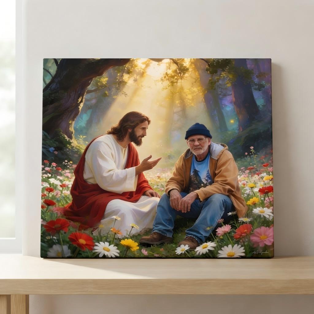 Jesus with Flowers