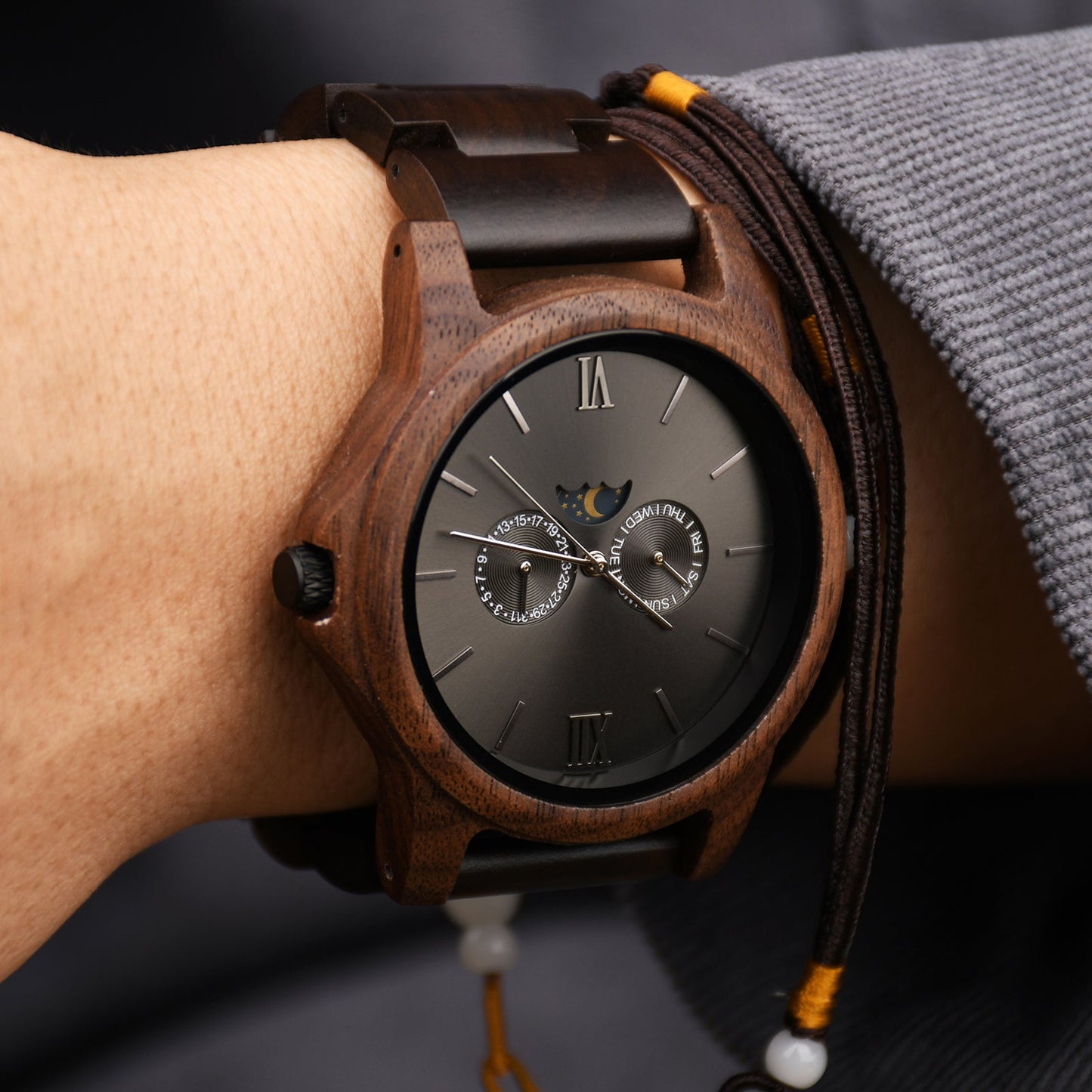 Ebony & Walnut Multi-functional Watch