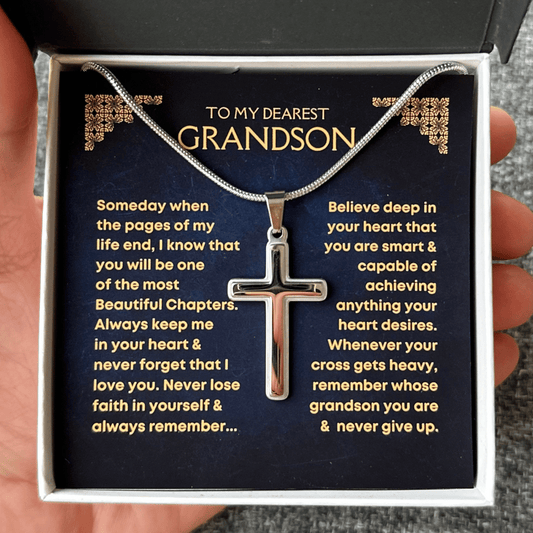 Grandson, Never Lose Faith - Cross Necklace