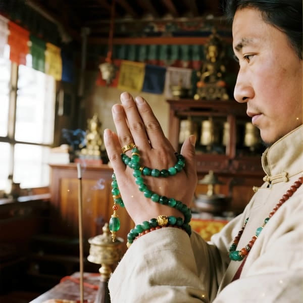 Fu Mala Bracelets – Green Gemstones Blessed to Boost Life Force