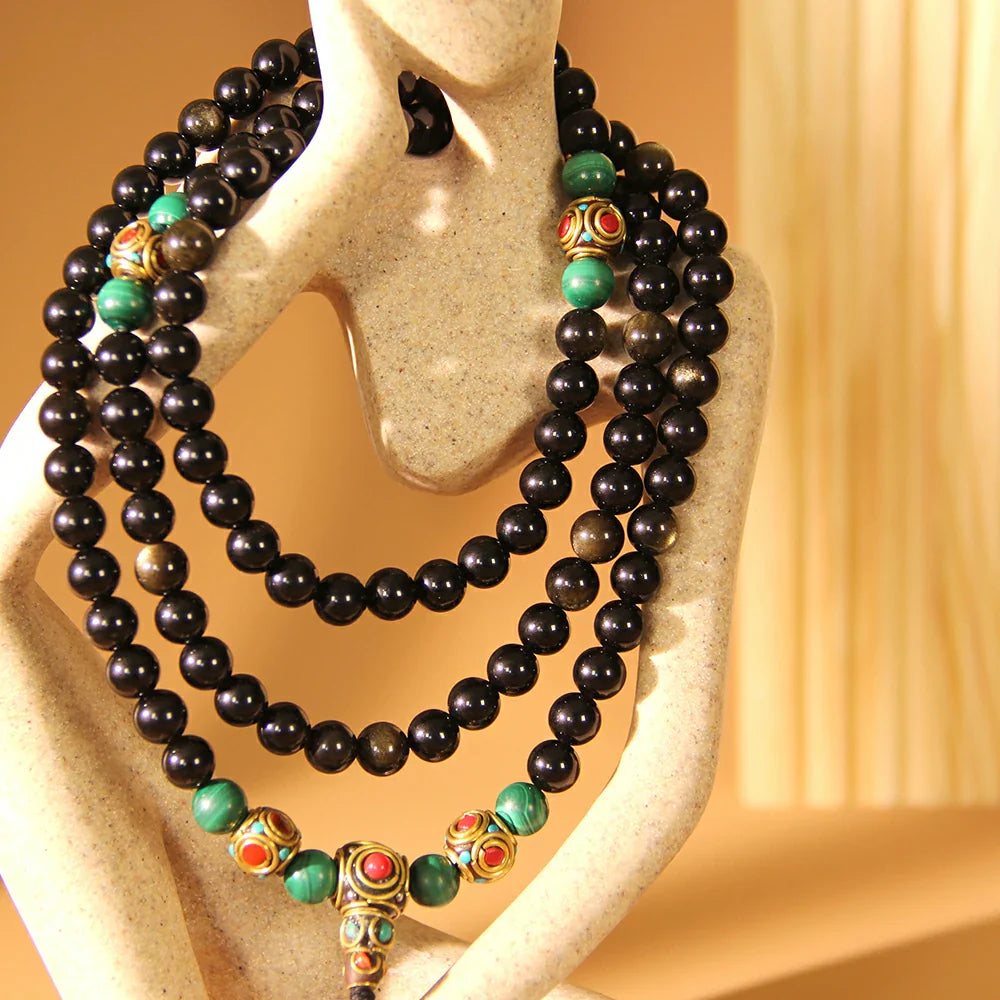 108 Natural Stone Mala – For Mindfulness & Protection