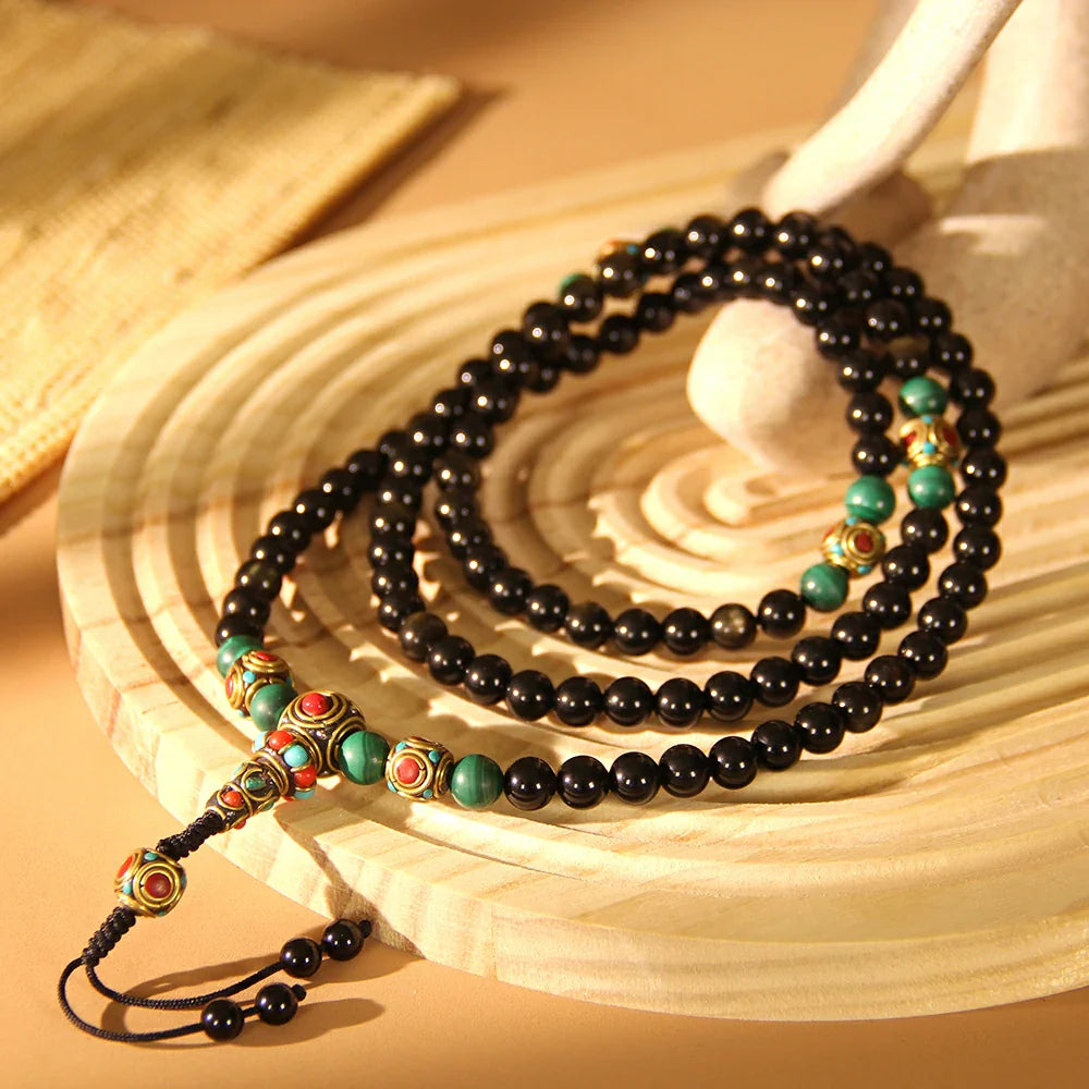 108 Natural Stone Mala – For Mindfulness & Protection