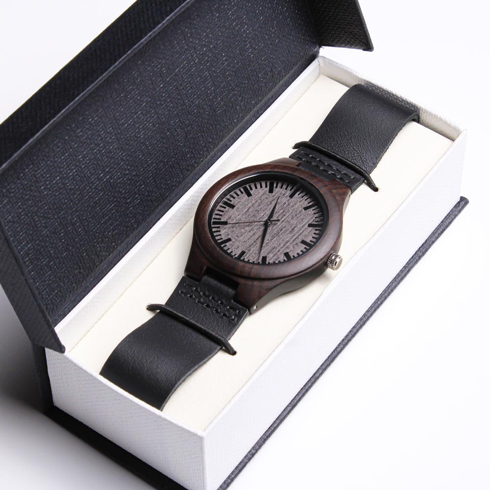 Watch for Dad - Golf Gifts for Men - Engraved Wooden Watch with Leather Band