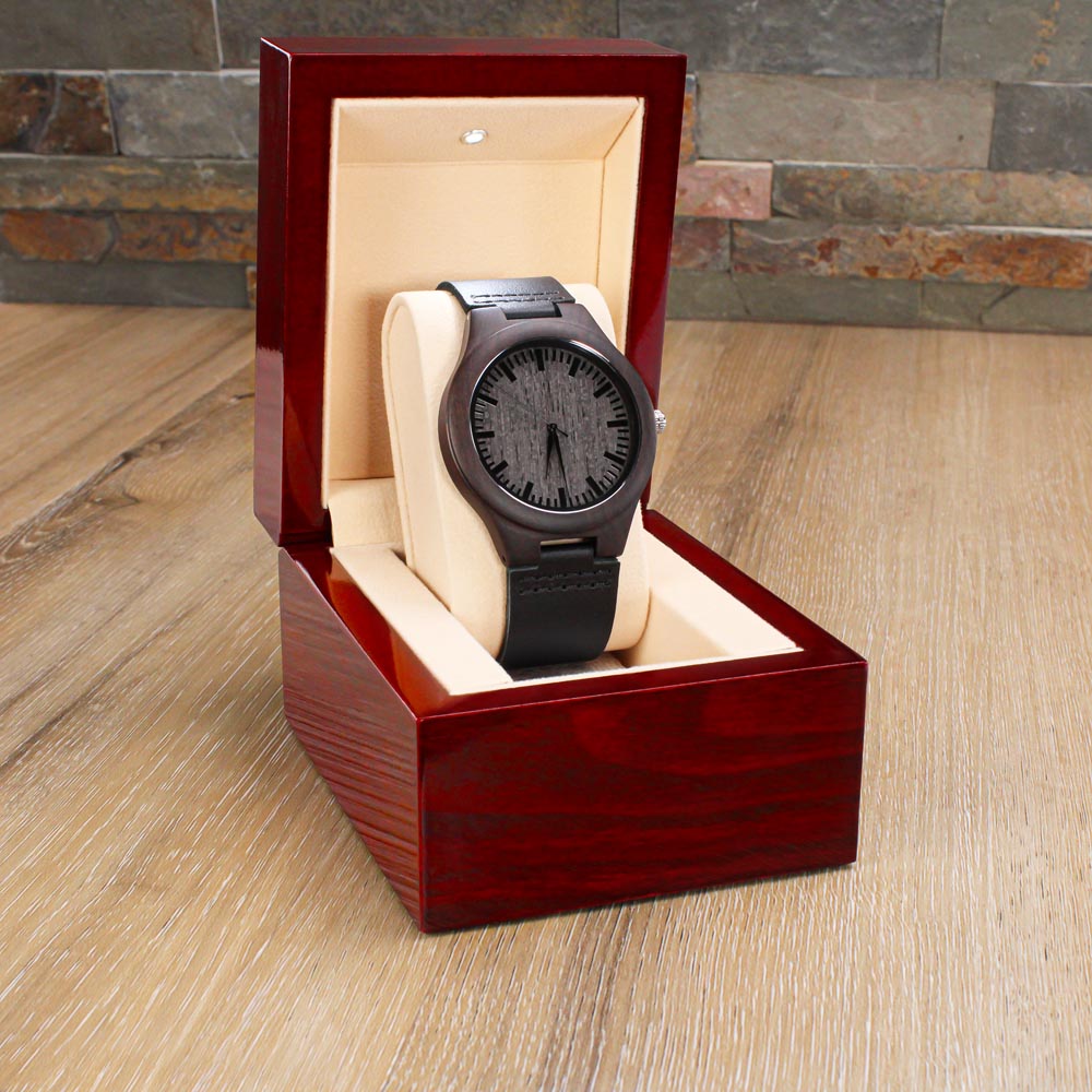 Watch for Dad - Golf Gifts for Men - Engraved Wooden Watch with Leather Band