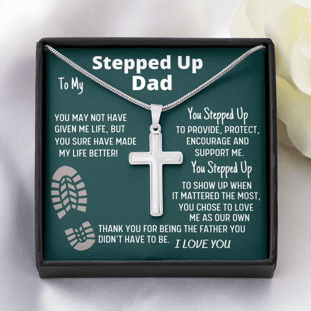 Stepped Up Dad - Cross Necklace