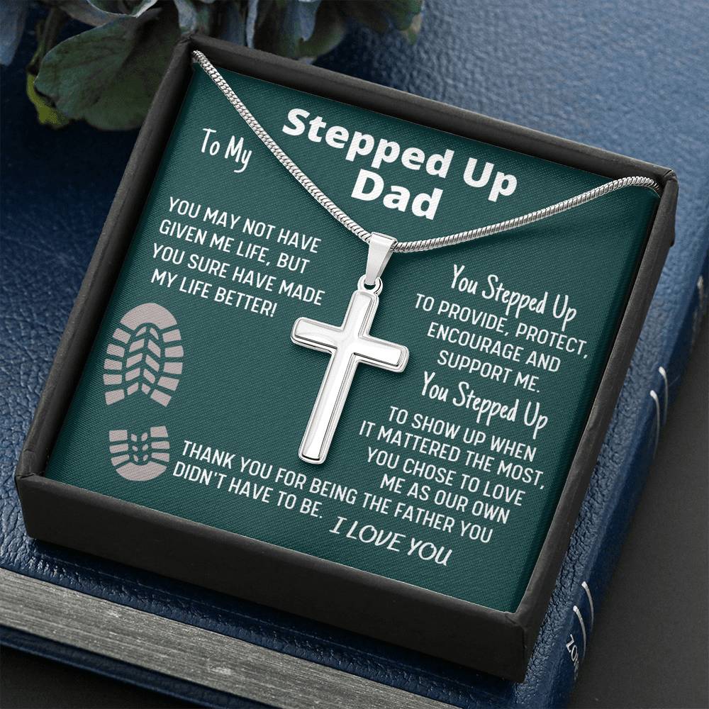 Stepped Up Dad - Cross Necklace