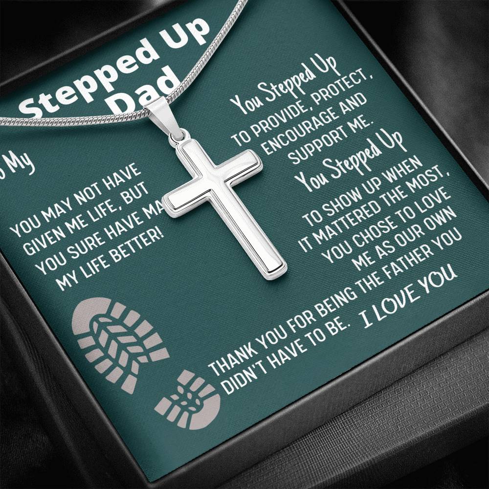 Stepped Up Dad - Cross Necklace