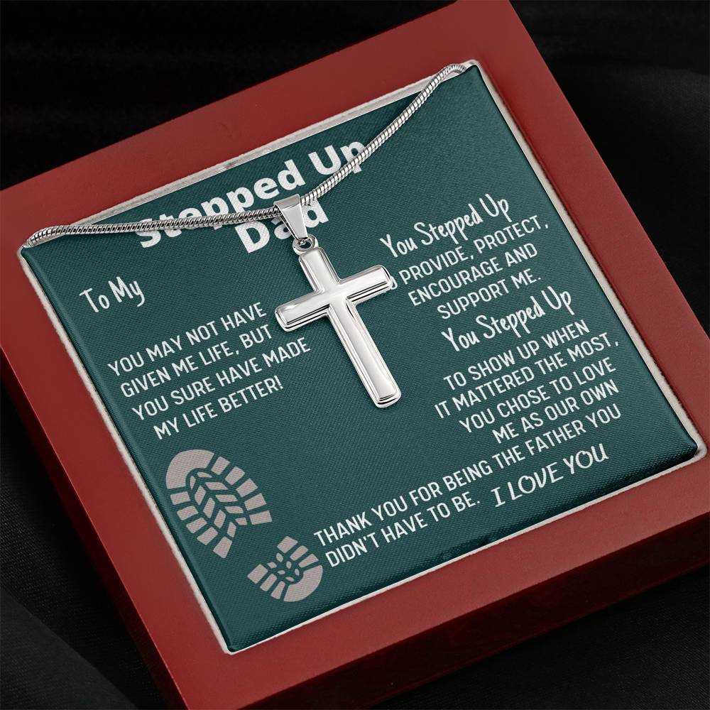 Stepped Up Dad - Cross Necklace