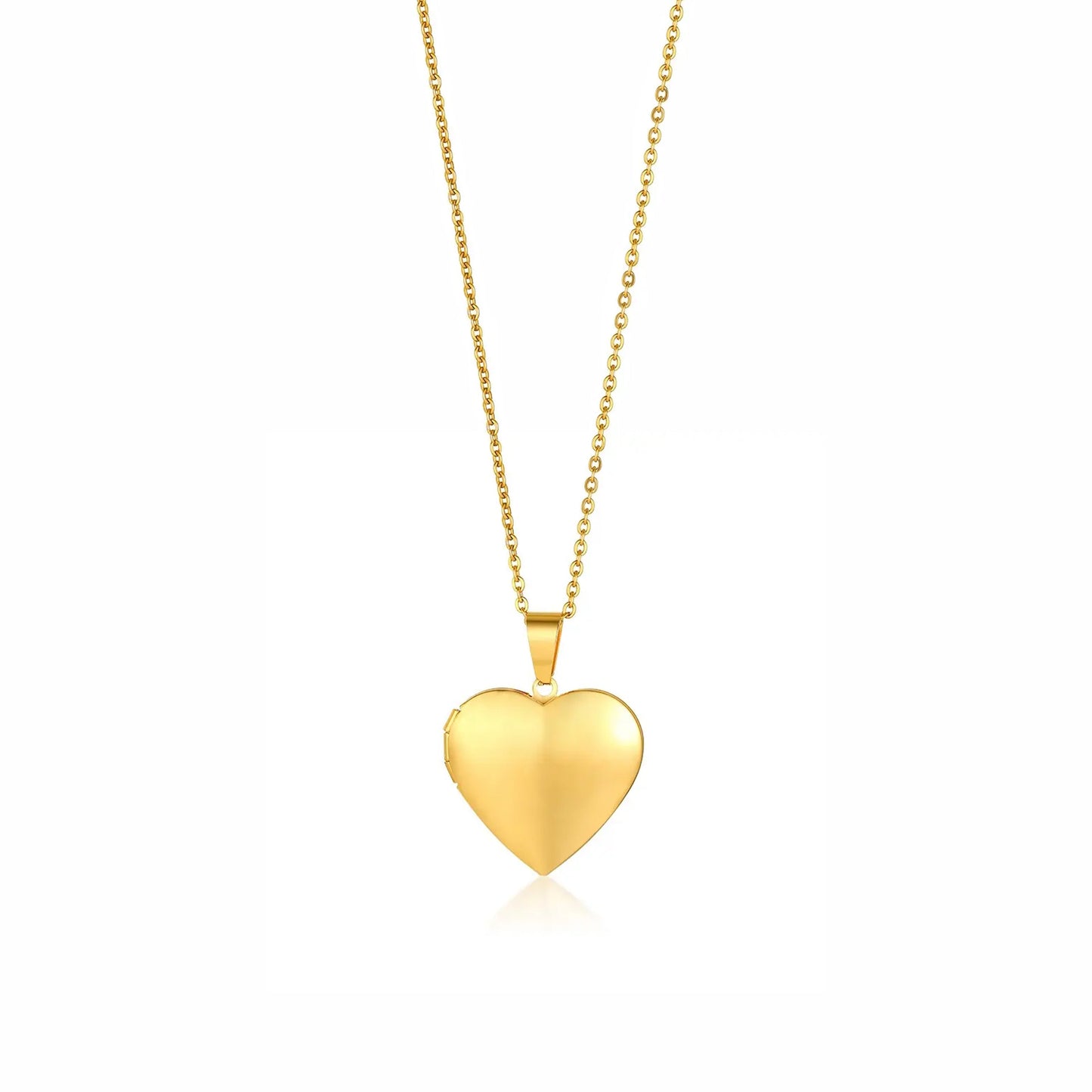 Gold Plated Openable Heart Frame Pendant With Chain