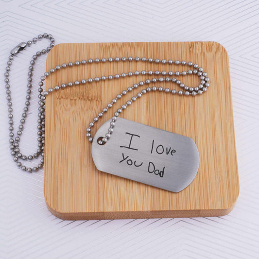 Custom Handwriting Necklace for Dad