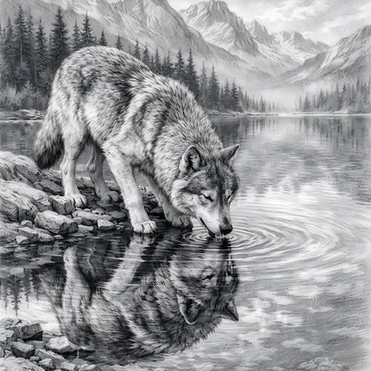 Wolf at the Lake