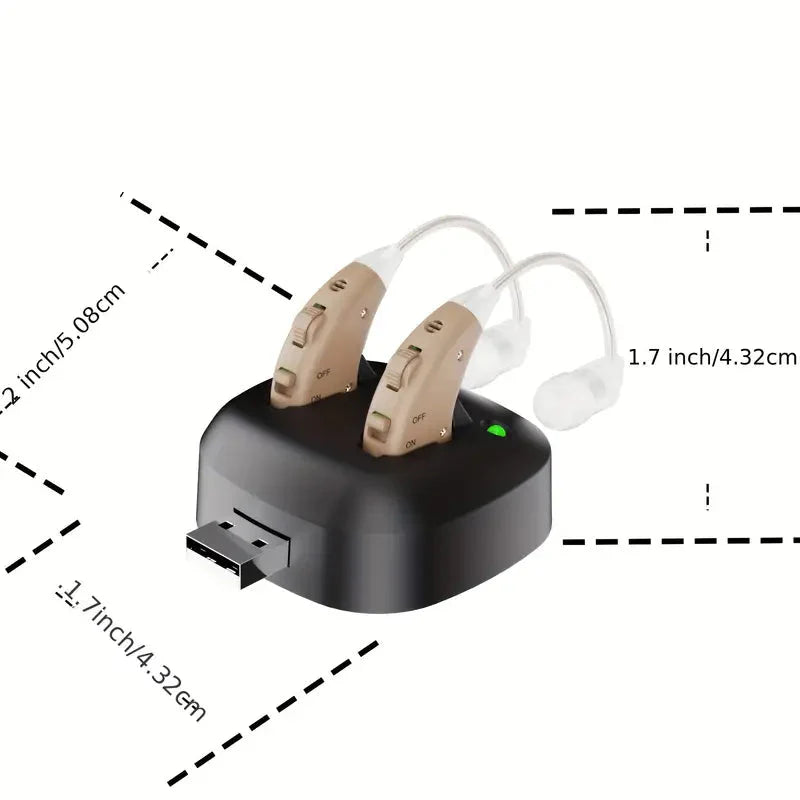 True Hearing Aids (Not Amplifier) for Seniors Rechargeable with Charging Dock